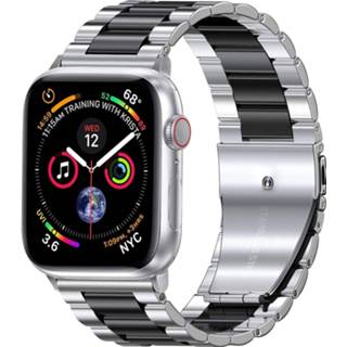 👉 Watch zwart zilver Apple stalen band (zilver zwart) 7424900927916