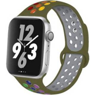 Watch olijfgroen silicone Apple sport+ band (olijfgroen kleurrijk) 7424902517528