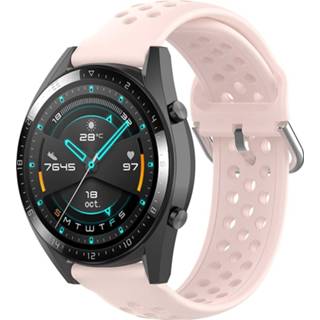 👉 Watch roze Huawei GT siliconen bandje met gaatjes (roze) 7424907443426