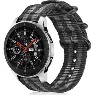 👉 Watch zwart grijs nylon Samsung Galaxy gesp band (zwart/grijs) 7424910467433