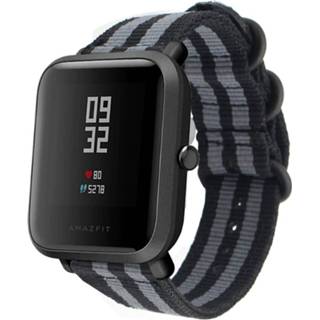 👉 Zwart grijs nylon Xiaomi Amazfit Bip gesp band (zwart/grijs) 9504679868592