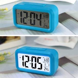 👉 Klok blauw active Temperatuurtype Lazy Snooze Alarm Mute Elektronische met achtergrondverlichting (blauw)