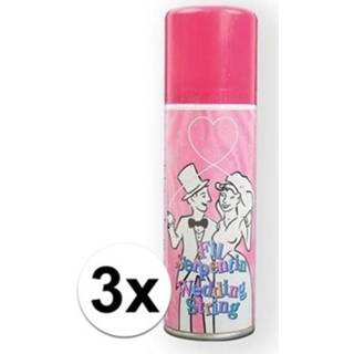 👉 Serpentine spray roze 3x Bruiloft 125 ml