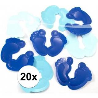 👉 Babyshower blauw kunststof jongens XL active baby's confetti jongen 30 stuks