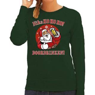 Sweater rode rood katoen vrouwen active ho foute kersttrui / kerstman aan de drank voor dames