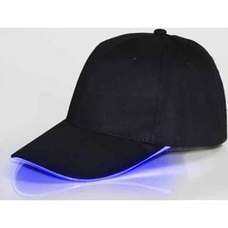 👉 Baseball cap zwart blauw active LED Luminous Male Outdoor Fluorescent Sunhat, Style: Battery, Kleur: Black Hat Blue Light