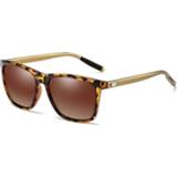👉 Magnesium bruin aluminium active mannen Heren retro mode frame UV400 gepolariseerde zonnebril (demi + bruin)