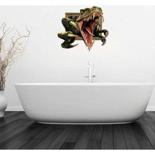 👉 Dinosaurus active 3D verwijderbare badkamer kunststickers, afmetingen: 64,4 x 58 0,3 cm