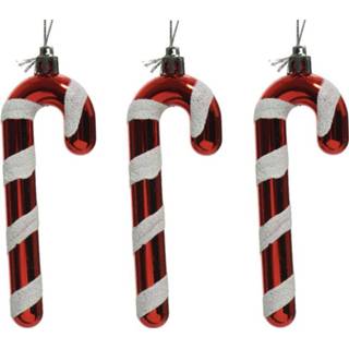👉 Kerstversiering rood witte 20x Kerstboomhangers rood/witte zuurstokken 12 cm