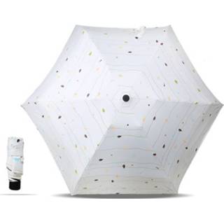 👉 Paraplu wit active vrouwen Vijf opvouwbare ultralichte paraplu, dames waterdicht anti-uv (wit streeppatroon)
