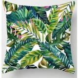 👉 Kussenslop groene polyester active Tropische Planten Kussensloop Decoratieve Kussenslopen Bladeren Sierkussen Cover Vierkant 45CM x (7)