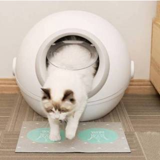 👉 Kattenbak active Volledig gesloten Flip Cover Spatwaterdicht Deodorant Huisdierentoilet (Elegant Dray)