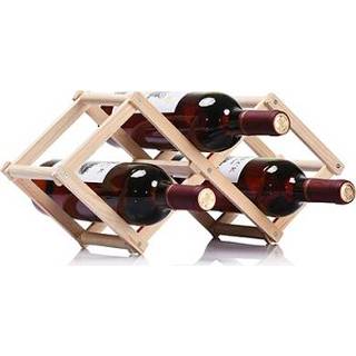 👉 Flessenrek houten hout active 3 Flessenrekken Opvouwbare Wijnstandaard Wijnhouder Keuken Bar Display Plank (Hout)