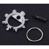 Schroevendraaier zilver active Multifunctionele draagbare buitensleutelhanger Fietsreparatiegereedschap (zilver)