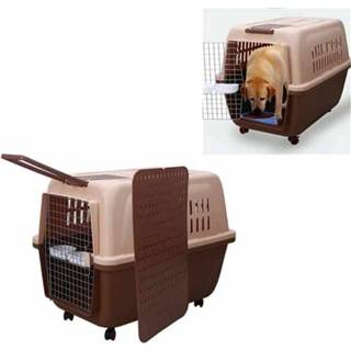 👉 Flightcase beige active Dierbenodigdheden voor honden en katten, afmetingen: 66x48x53cm (beige + koffie)