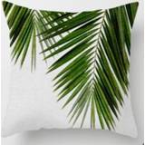 👉 Kussenslop groene polyester active Tropische Planten Kussensloop Decoratieve Kussenslopen Bladeren Sierkussen Cover Vierkant 45CM x (4)