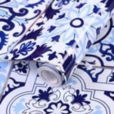 👉 Muursticker blauw wit porselein active 2 STKS Keuken Anti-Rook Tegel Muurstickers Fornuis Behang (Blauw Ans Porselein)