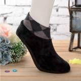 👉 Sock zwart active mannen Thicken Winter Warm Boat Socks Elastic Indoor Floor (Black)