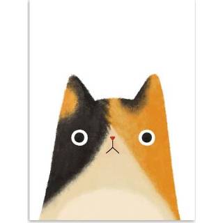 👉 Poster geel zwart active Leuke kat en avatar Print Canvas schilderij Home Art decoratie, grootte: 21× 30 cm (geel zwart)