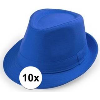 👉 Trilby hoedje blauwe blauw polyester volwassenen active 2x hoedjes voor