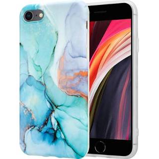 👉 Marmer groen blauw ShieldCase Ocean Blue iPhone 7/ 8 hoesje met camerabescherming (groen/blauw) 7424911139155