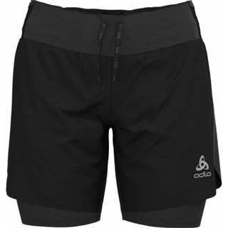👉 Zwart XS vrouwen Odlo - Women's 2-In-1 Shorts Axalp Trail 6'' Short maat XS, 7613361813405