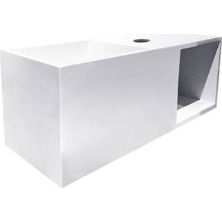 👉 Fontein wit Wiesbaden Julia Rechthoek 54x20x20cm Solid Surface Mat met Nis 8720365812637