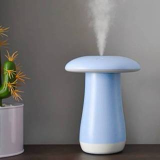 👉 Nachtlamp blauw active Paddestoel Aromatherapie Nachtlampje Slaapkamer Nachtkastje Slaap Luchtbevochtiger Slaaphulplamp Automatische Alcoholspuit (Blauw)