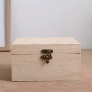 👉 Opbergdoos houten hout 15 active 2 STUKS Thuis Opbergdozen Ansichtkaart Organizer Vintage Sieraden Case Box, MAAT: 15x15x10cm (Hout)