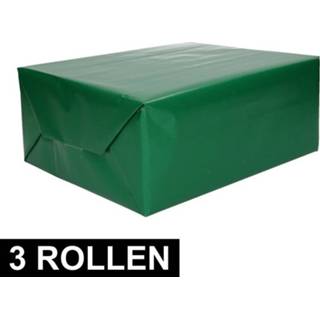 👉 Inpakpapier groen 2x rollen Inpakpapier/cadeaupapier 200 x 70 cm op rol