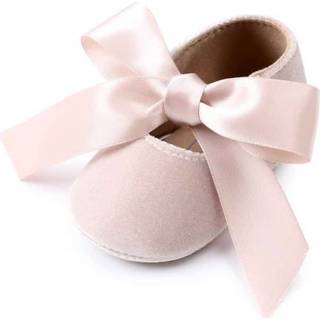 👉 Babyschoenen roze PU leather active baby's meisjes Baby Girl Bow Lace Up Princess (lichtroze)