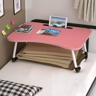 👉 Schrijftafel roze active W-vormige antislipbenen Verstelbaar opvouwbaar draagbaar Laptopbureau met kaartsleuf (roze)