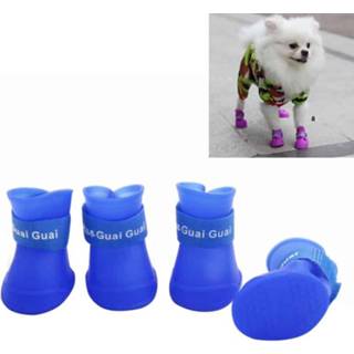 Schoenen blauw m active Mooie hond puppy snoep kleur rubberen laarzen waterdichte regen schoenen, M, maat: 5,0 x 4,0 cm (blauw)