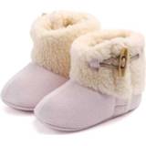 Snowboots roze bont pluche active baby's peuters Mode winter baby warme enkel peuter binnenzool gesp laarzen schoenen (roze)