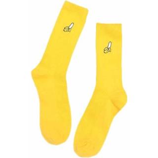 👉 Sokken active meisjes 3 paar schattige cartoon fruitprint kawaii (banaan)