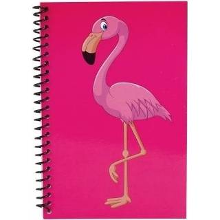 👉 Notitieboek roze kinderen Flamingo notitieboekjes/schriftjes 18cm