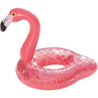 👉 Zwembandje roze kinderen glitter flamingo opblaasbare zwemband/zwemring 80 x 106 79 cm speelgoed