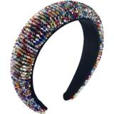 👉 Hoofdband gouden fluwelen kristal active vrouwen dames luxe handgemaakte kralen spons verbreden rand (kristal kleur)