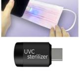 👉 Mobiele telefoon zwart active 8-pins interface Mini UVC kiemdodende lamp LED desinfectie sterilisator (zwart)