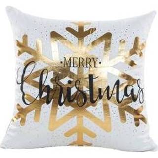 👉 Kussenslop active Vrolijk Kerstfeest Kussensloop Goudfolie Afdrukken Sofa Taille Gooi Kussenhoes Koffie Winkel Decoratief 43cm x (13)