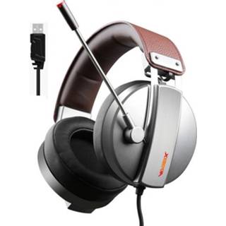 👉 Computerspel grijs active XIBERIA S22 7.1-kanaals headset met microfoon, Kabellengte: 2m, Stijl: USB-computerversie (grijs)