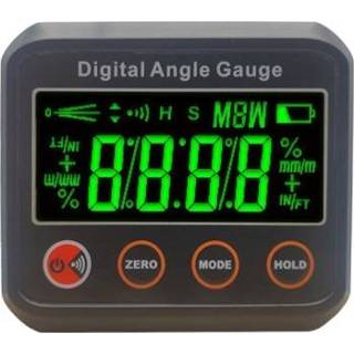 👉 Digitale display zwart active DL1912 inclinometer hoge precisie multifunctionele magnetische elektronische mini waterpas (zwart)