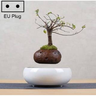 👉 Potplant keramische hars active Bodemkleur Bloempot + Imitatie Basis Magnetische Levitatie Woondecoratie, EU Plug