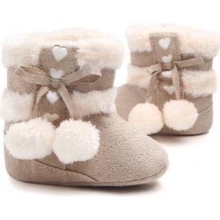 👉 Babyschoenen active baby's Fleece Winter Baby Snowboots Rubberen Zachte Zool, Maat: 11.5cm (Abrikoos)