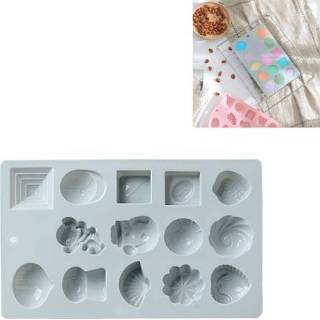 👉 Bakvorm blauw silicone active 6 STKS Cartoon Ice Tray Mold Cake Chocolade (Blauw)