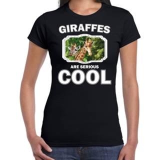 👉 Shirt zwart vrouwen Dieren giraffe t-shirt dames - giraffes are cool