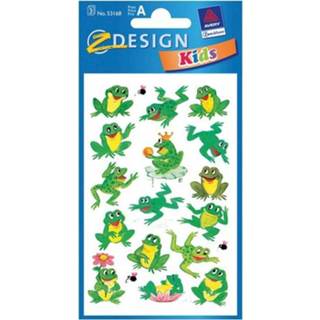 👉 Dierensticker One Size meerkleurig 3x Kikker stickers 3 vellen - dieren 8719538479616