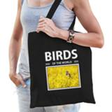 👉 Boodschap pennetje active kinderen zwart Ijsvogel tasje volwassenen en - birds of the world kado boodschappen tas