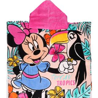 👉 Badcape roze One Size meerkleurig meisjes Disney Minnie Mouse Toucan Tropics badcape/badponcho met capuchon voor - badcapes/zwembadcapes/strandponcho 8435507829397