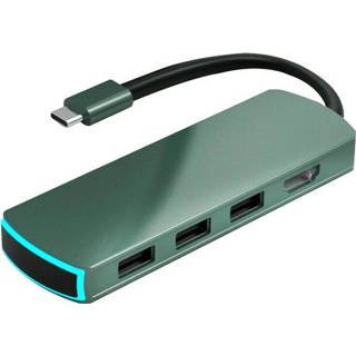 👉 Basix Mate6 6 in 1 multifunctioneel Type-C / USB-C HUB-uitbreidingsdock (groen)